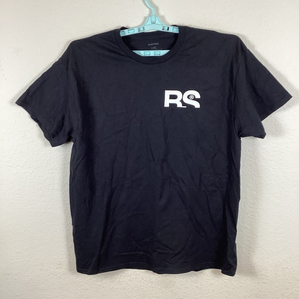 Black Scale Mens T Shirt Sz XL Short Sleeve Crew Neck Graphic Black Good